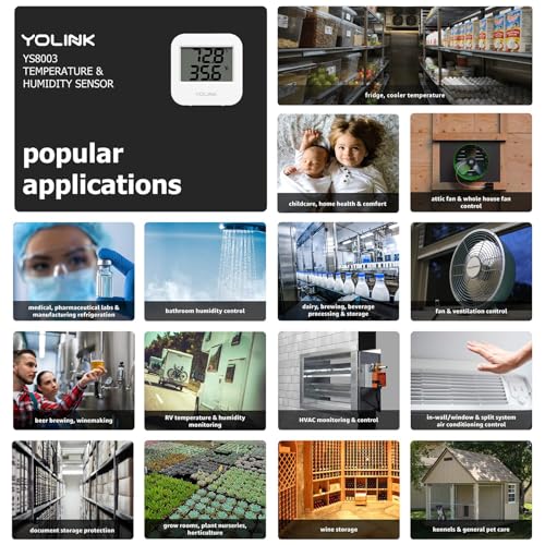 YoLink SpeakerHub & Two Temp/Humidity Sensors Starter Kit – Audio Hub Plays Tones/Sounds, Spoken Messages, Text Messages, LoRa-Powered ¼ Mile Range, Compatible with IFTTT, WiFi Required - style: 2-Pack with SpeakerHub