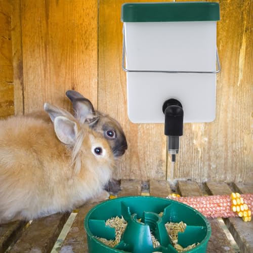 2Pcs Rabbit Water Dispenser Automatic Hanging Bunny Waterer with Hook Design Safe and Easy to Install Drinking Equipment for Rabbits and Guinea Pigs Cage