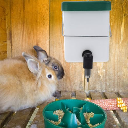 2Pcs Rabbit Water Dispenser Automatic Hanging Bunny Waterer with Hook Design Safe and Easy to Install Drinking Equipment for Rabbits and Guinea Pigs Cage