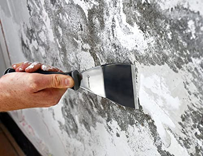 ROLLINGDOG 3 Inch Pole Scraper - Stainless Steel Bent Blade With Anti-Slip Rubber Handle, Heavy Duty Paint Remover Scraper Tool - color: 1pc Paint Scraper