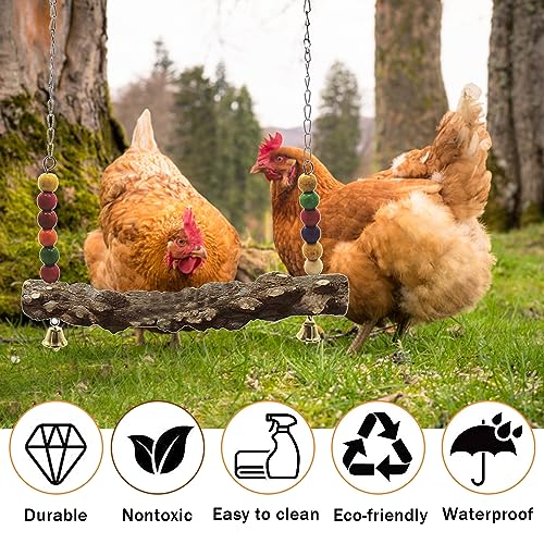 Chicken Bird Swing,Chicken Perch,Natural Wooden Swing Toys,Wood Stand for Chick,Safe and Relief of Stress,Chicken Coop Accessories,Coop Swing for Chicken Bird,Parrot,Hens (4pcs) - color: 4pcs