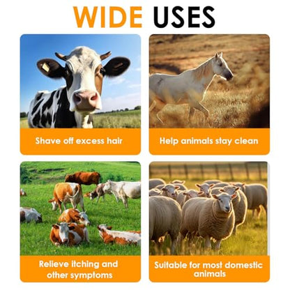 Livestock Scratching Brush 4 Pack, Dense Cow Brush Wall Mount Anti-Itch Grooming Tool, Flexible Goat and Horse for Grooming with Screws and Nuts - color: teal