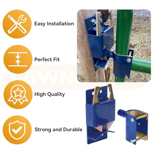 Two Way Gate Latch – Blue Heavy Duty Farm Gate Latch | Fits Round Tube Gates with 1-5/8" to 2" Tubes – 2-Way Latch with Screws & Phillips Screwdriver, Ideal for Farms & Pastures - color: 1 Pack Blue 2-Way Gate Latch