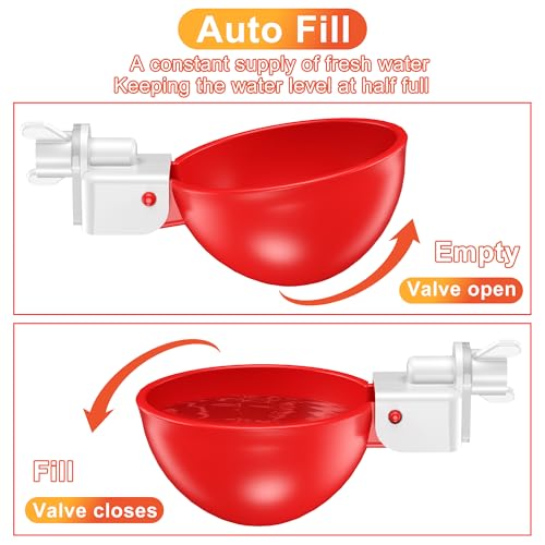 ZenxyHoC Chicken Waterer Cups, 10 Pack Automatic DIY Chicken Water Bowl with 3/8'' Hole Saw for Bucket, Trough - Poultry Drinking Valve, Easy Install - size: 10 Pack