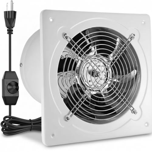 8 Inch Exhaust Fan with Speed Controller, Wall Mount Ventilation Fan | Small Fume Extractor Ventilation Fan 686 CFM with 5 Feet Power Cord for Kitchen Smoking Room Chicken Coop Basement Garage - size: 8 inch