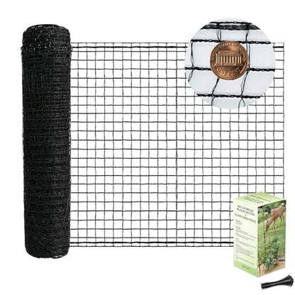 5x100ft Deer Fence Netting, Plastic Mesh Fence Heavy Duty Garden Fence Animal Barrier Garden Netting for Plants Fruit Trees Vegetables Against Deer, Birds, Rabbits, Chickens and Other Animals, Black - color: Black, size: 5x100ft