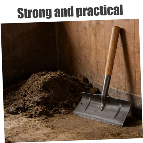 Manual Manure Scraper for Chicken Coop and Livestock Cage, 40cm Stainless Steel Poultry Cage Cleaning Rake with Sturdy Handle, Livestock Shelter and Garden Manure Scoop Tool