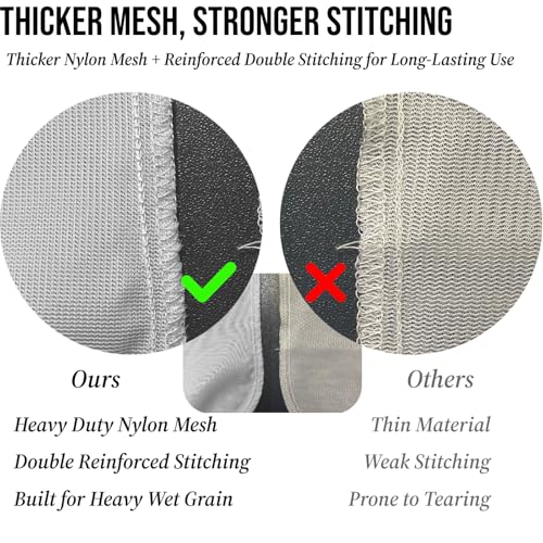 2 Pack BIAB Brewing Bag, 18" x 16", 250 Micron Reusable Fine Mesh Brew Bags with Reinforced Stitching & Drawstring, Heavy Duty Nylon Straining Bag for All Grain Home Brewing - size: 2Pack 18" X 16"