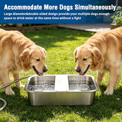 BWOGUE 3 Gal Automatic Dog Water Dispenser for Large Dogs Stainless Steel Outdoor Water Bowl Large Breed Self Filling Dog Waterer Feeder for Dogs Cat Chicken Livestock - size: 3 Gal