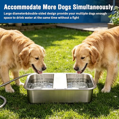 BWOGUE 3 Gal Automatic Dog Water Dispenser for Large Dogs Stainless Steel Outdoor Water Bowl Large Breed Self Filling Dog Waterer Feeder for Dogs Cat Chicken Livestock - size: 3 Gal