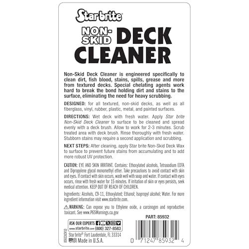 STAR BRITE Non-Skid Deck Cleaner & Protectant - Lift Dirt & Stains From Fiberglass, Painted Surfaces, More, 32oz (085032) - style: 32 OZ Quart