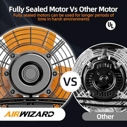 Pro Serie 18 inch Industrial Wall-Mount Fan, 5200 CFM High Velocity Metal Commercial Fan, 3 Speed, Adjustable Tilt, for Garage, Greenhouse, Covered Patio, Workshop, Gym Room, Basement - style: 18 Inch - 5200 CFM