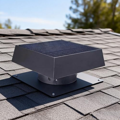 Solar Roof Vent Fan, 60W Dual Power Attic Fan with Thermostat &,A4 | 60W monocrystalline solar panel, dual power backup, 3-speed remote & 25°C auto-start, 2500m³/h high airflow, quiet <45dB - color: A4