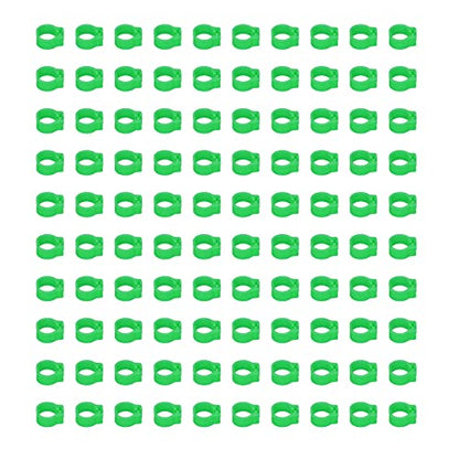 Omabeta 100PCS Reusable 8mm Pigeons Identification Leg Rings for Easy Dovecot Management and Marking, Lightweight Plastic Bands for Poultry Supplies (Green) - color: Green