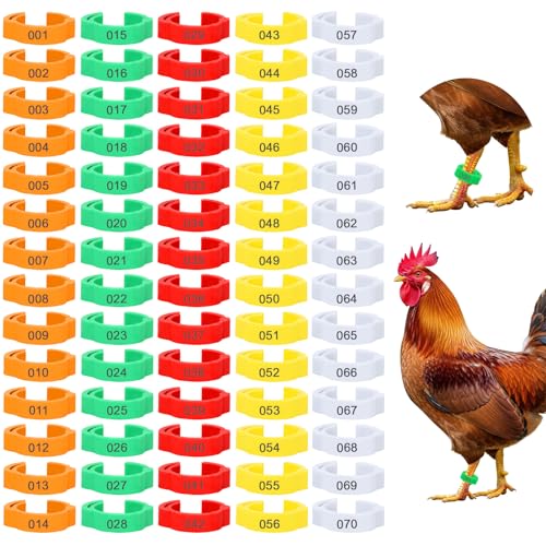 PETKNOWS 150 PCS Plastic Chicken Leg Bands,Adjustable Poultry Leg Rings Color-Coded Leg Bands for Chickens for Hens Ducks Quails Small Bird Pigeons Goose Turkey Flock Management