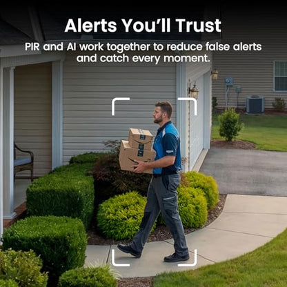 aosu Wireless Outdoor Security Camera Kit with aosuBase Local Storage, 2K with 6X Zoom, 4-View Live, Cross-Camera Person Timeline, PIR + AI Human Detection, Color Night Vision, 4-Cam-Kit