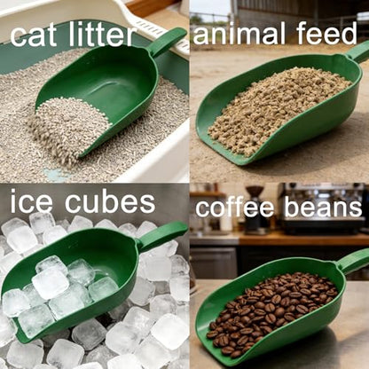 Extra Big Size Thickened Plastic Utility Scoop, 35~55-Ounce Scoop Livestock Feed Scoop for Any Household Disposing Replacing Litter/Animal Pet Farm Pig Horse Feed Food Shovel (Plastic)