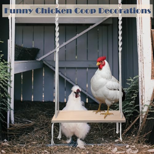 Chicken Swing Toy for Large Chicken Coop, Chicken Enrichment Toy for Hens and Roosters, Natural Wooden Handmade Chicken Coop Accessories, Ideal Gift for Chicken Owners and Chicken Lovers
