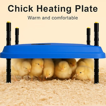 Adjustable 16x16 brooder Heating Plate for Baby Chicks, Providing Constant, efficient Warmth. Safe, Energy-Saving, Easy to Assemble and Clean. Perfect for Chicken Brooding (Blue)
