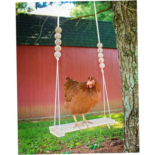 Chicken Swing Toy for Coop Safe Wooden Accessories Large Perch Ladder for Poultry Run Rooster Hens Chicks Pet Parrots Stress Relief for Birds Swings