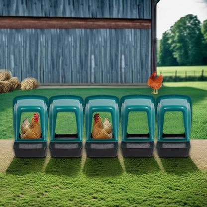 Chicken Nesting Boxes, 5 Pack Chickens Laying Boxes & Perch, Rollout Egg Collection with Cover for Chicken Coop, Nest Box for Hens Duck Poultry (18.35 * 15.35 * 16.34in)