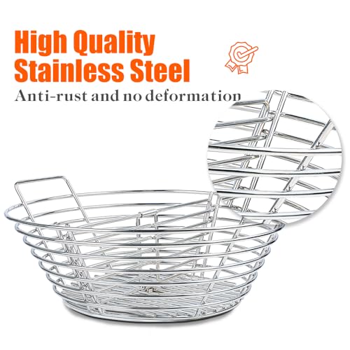The Accessories for Big Green Egg, Ash Charcoal Basket for Large BGE, Parts for Big Green Egg, Stainless Steel Grill Ash Baskets for The Large(L) BGE and Kamado the Joe Classic(with Divider)