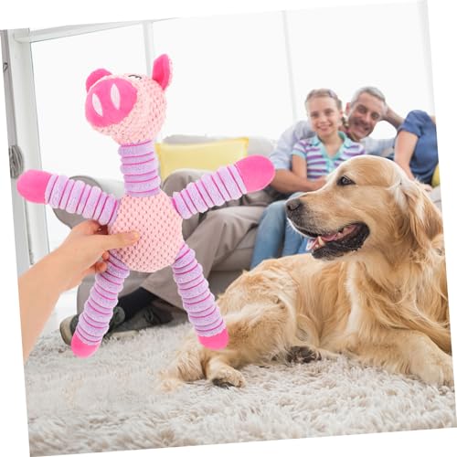 Housoutil Interactive Plush Dog Chewing Toy for Teething and Boredom Relief Cute -Necked Pig