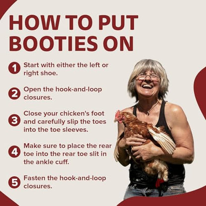 Chicken Shoes for Injured Feet – Protective Neoprene Footwear for Chicken, Open-Toe Design for Bumblefoot Relief, Made in USA (Chicken Shoes, Red, Medium Chickens) - color: Red