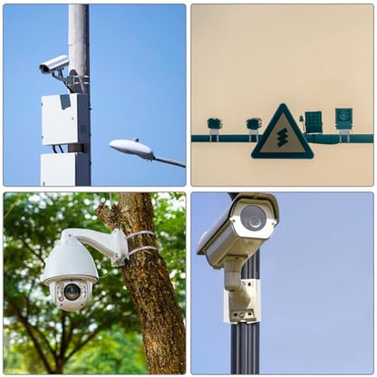 Sumnacon Camera Pole Mount Bracket-Stainless Steel Pole Mount Adapter Bracket with Loops,Sturdy Camera Mount Bracket for Pole Post,Universal Pole Mount Bracket for CCTV Security Camera Ptz Dome - color: Silver