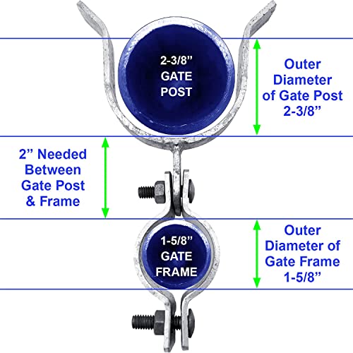 1-5/8" x 2-3/8" Chain Link Fence Gate Fork Latch - Fence Gate Latch - Galvanized Fence Gate Latch with Hole for Padlock - size: 1-5/8" X 2-3/8"