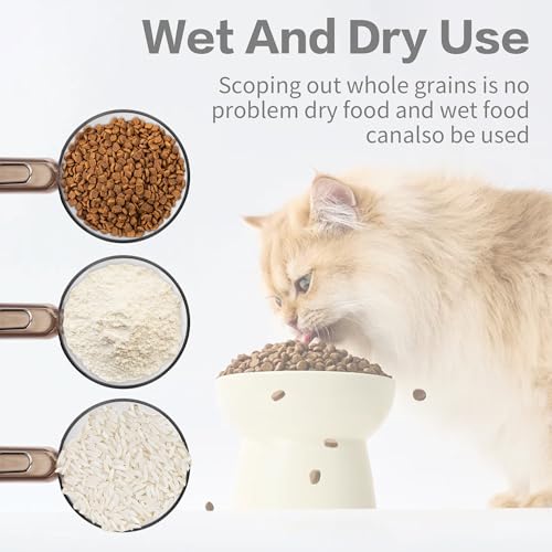 YAODHAOD Dog Food Scoop 1 Cup, Transparent Measuring Cup with Sealing Clip for Dog Cat Ferret Rabbit Bird Food,Dishwasher Safe, Accurate Portion Control (Transparent Black) - color: Transparent Black