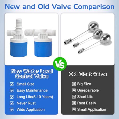1" Top Inlet Water Float Valve, 2 Pack Automatic Water Level Control Valve For Water Tank Water Trough Pool Livestock Troughs Distille Solar Energy Auto Pot Aquarium - size: 1" Top Inlet (2 Pack)