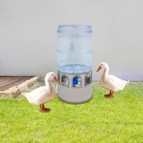 5 Gallon Chicken Waterer for Winter, Heated Chicken Waterer, Adjustment 32 °F -122°F Temp Controlling 9 Drinking Ports Heated Water Bowl for Chickens, Ducks, Geese and Chicken Coop