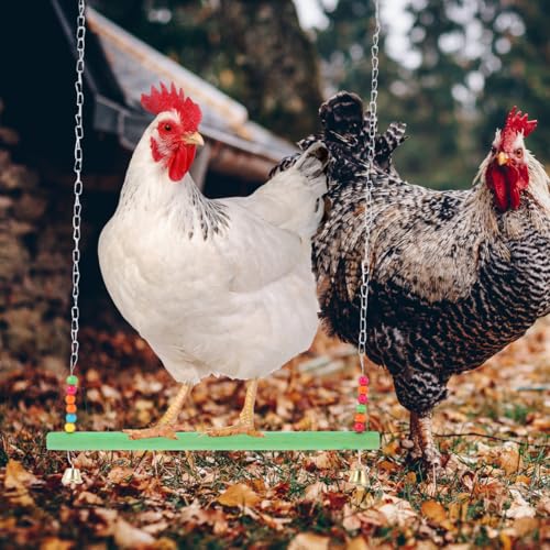 Garneck Chicken Swing and Ladder Wooden Climbing Frame for Hens and Roosters Pet Coop Toy Poultry Rack Bird Perch Accessory