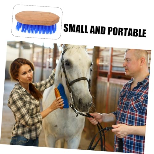 Mikikit Horse Grooming Brush Hard Bristles Handle for Cattle and Livestock Horse Fur Cleaning Comb for Shedding and Mud Removal