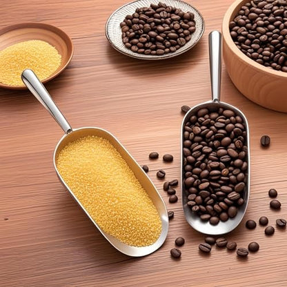 Heavy-Duty Cast Aluminum Kitchen Scoop - Rust-Proof, Ergonomic S-Handle Ice Cube Endurance Scoopfor Ice, Candy, Popcorn, Coffee Beans, Flour & Pet Food - Commercial-Grade Durable Design (XL（38oz）) - size: XL（38oz）