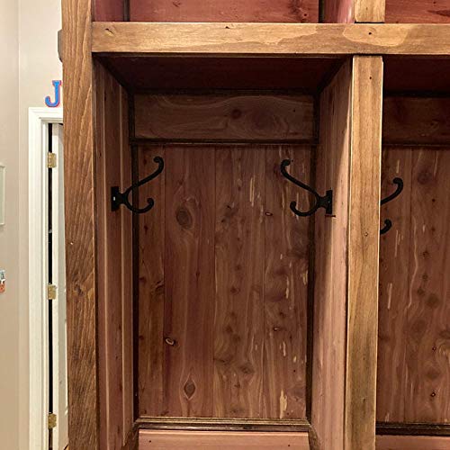 Iron Scroll Coat Hooks - Wall Mounted Rustic Farmhouse Cast Iron DIY Coat Towel Hat Scarf Bag Hook - 5 Pack (Black) - style: Scroll (Black)