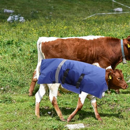 Beavorty Waterproof Calf Vest Warm Coat with Adjustable Buckle Windproof Design for Livestock Winter Apparel Pasture Supplies 42.51X33.46X0.39In