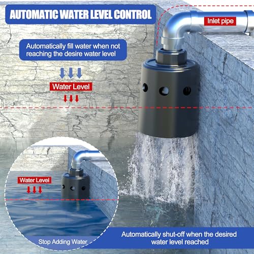 Float Valve For Water Tank Designed for Water Level Control, Auto Filling&Shut Off, Durable Nylon Resin Water Trough Float Valve for Livestock tank,Stock Tank,Aquariums etc Black 1pc - style: Black 1pc