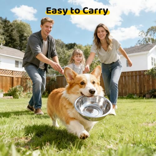 URPOWER 6 Pack 8" Stainless Steel Dog Bowls - 50oz Thickened Durable Pet Bowls for Food and Water, Fit for Elevated Dog Bowl Stand - size: 6 Pack