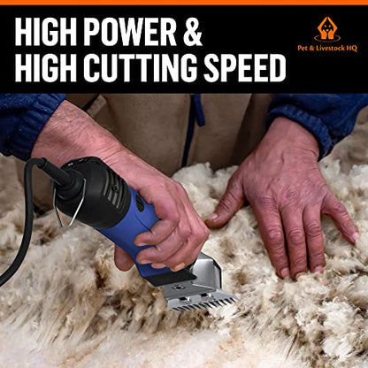 Sheep Shears Electric Clippers 2500RPM, 6-Speed Control - Heavy Duty Livestock Grooming Kit for Sheep, Goats, Alpacas, Llamas - Case, Low Vibration, 18.3ft Cord (1 Blade Included) - size: 1 Blade Included