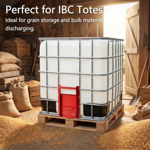 Heavy Duty Sliding Grain Gate,Sliding Gate,9 inch x 9 inch Farm Gate,Sliding Grain Gate for IBC Tote (red) - color: Red