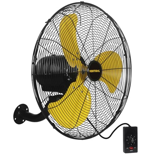 VENTISOL 20 Inch Wall Mount Fan Oscillating, 4,460 CFM High Velocity Industrial Wall Fan for Indoor, Commercial, Residential, Warehouse, Greenhouse, Workshop, Basement - size: Osc. 20 inch