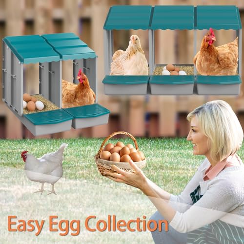 Nesting Boxes for Chickens, Chicken Nesting Boxes with Egg Collection & Perch for Easy Picking Protecting Eggs, Nesting Boxes for Laying Eggs with 8 Compartments - size: 8 Compartments