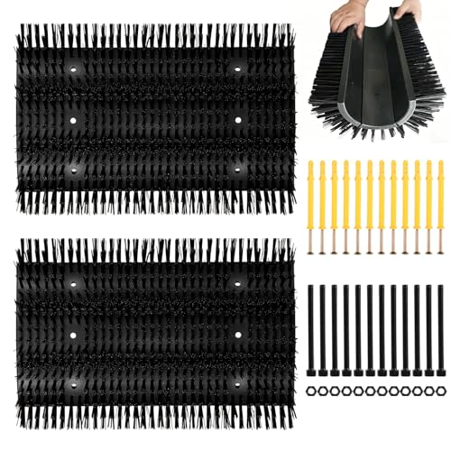 Extra Large Size Livestock Scratching Brush, Upgraded Horse/Goat/Cow/Cattle Scratcher Brush for Grooming, Itch Relief Horse Scratcher Brushes Kit with Two Sets of Mounting Screws(2-Pack,Black) - color: Black, size: 2-Pack