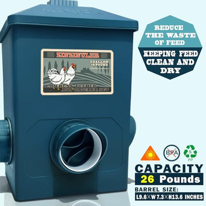 Chicken Feeder, Hanging Automatic Chick Feeders, Chicken Coop Accessories(52 Pounds / 2 Pcs) - color: Midnight Blue