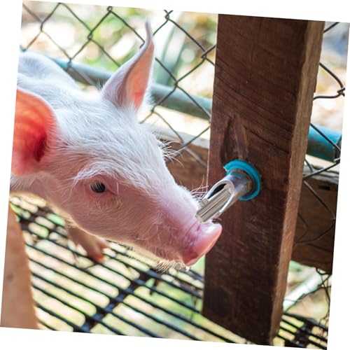 BESPORTBLE Stainless Steel Pig Waterer Nipple Dispenser Splash Design for Clean Drinking Automatic Water Feeder for Livestock Farms and Piglets