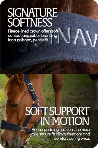 Equinavia Saga Fleece Padded Breakaway Halter - Navy - Pony - color: Navy, size: Pony
