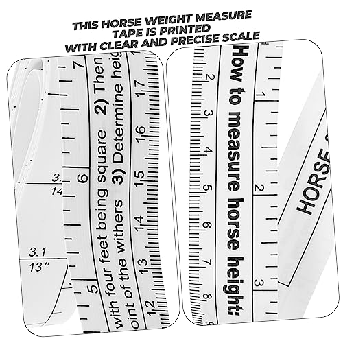 Kisangel Horse Measuring Tape for Livestock Reusable Tape Measure Tool for Accurate Horse Weight and Height Measurement Tear-Resistant Dual-Sided Markings Portable for Farm Use
