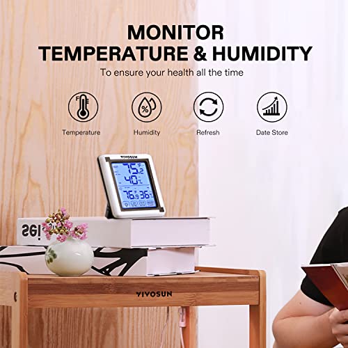 VIVOSUN Digital pH Meter and Digital Thermometer and Hygrometer with 3 Remote Sensors, Indoor Outdoor Temperature and Humidity Monitor